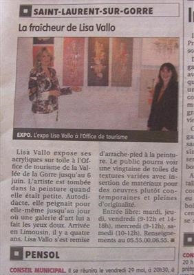 Lisa Vallo - write up in French newspaper