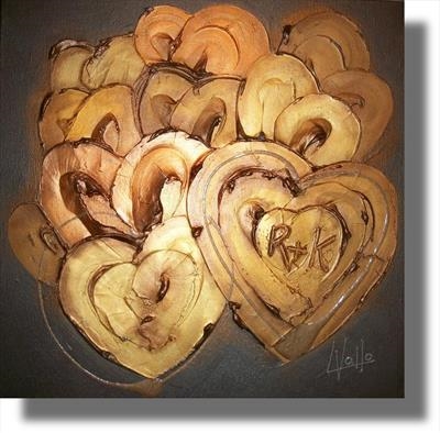 Personalised golden hearts