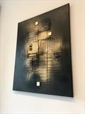 Industrial Black by lisa vallo art, Painting, Mixed Media on Canvas