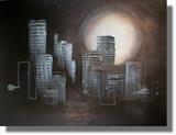 Manhattan Moonshine by lisa vallo, Painting, Mixed Media on Canvas