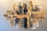 Metallic City RRP £750 by lisa vallo art, Painting, Mixed Media on Canvas