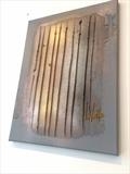 Metallic Lines RRP £130 by lisa vallo art, Painting, Mixed Media on Canvas