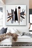 Mid-Century Urban MADE TO ORDER ONLY by lisa vallo art, Painting, Mixed Media on Canvas