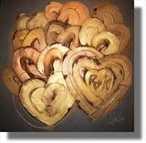 Personalised golden hearts by lisa vallo art, Painting