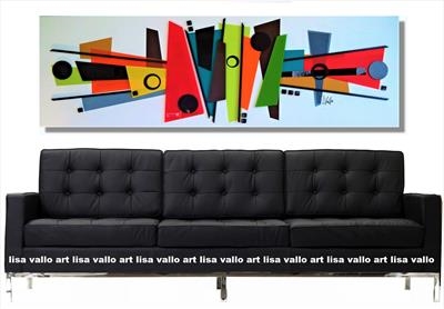 Mid-Century Mania by lisa vallo art, Painting, Mixed Media on Canvas