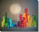 Sunset City Rainbow WAS £450 by lisa vallo art (1)